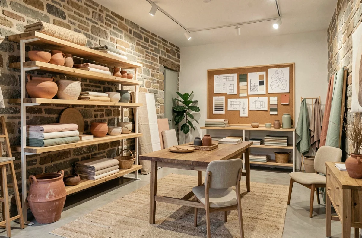 Studio de décoration d'intérieur dans les Pyrénées-Atlantiques avec mobilier basque contemporain et planches tendances