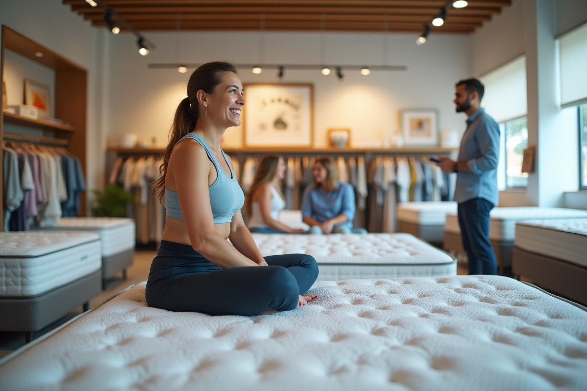 Femme souriante discutant d