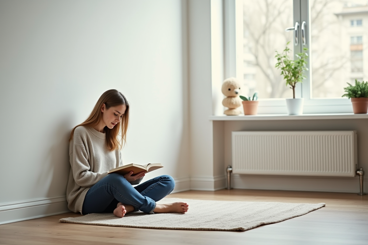 Jeune femme lisant près d