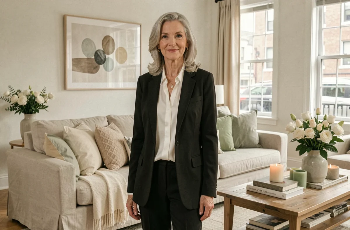 Nathalie Ostyn décoratrice home staging à Bayonne dans un salon parfaitement mis en scène pour la vente